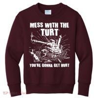 Funny Mess With The Turt You're Gonna Get Hurt Battle Turtle Kids Sweatshirt thumb 0