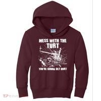 Funny Mess With The Turt You're Gonna Get Hurt Battle Turtle Kids Hoodie thumb 0