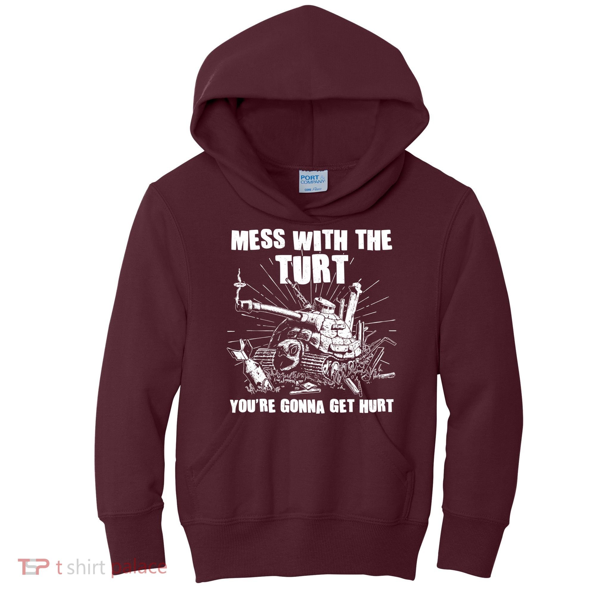 Funny Mess With The Turt You're Gonna Get Hurt Battle Turtle Kids Hoodie