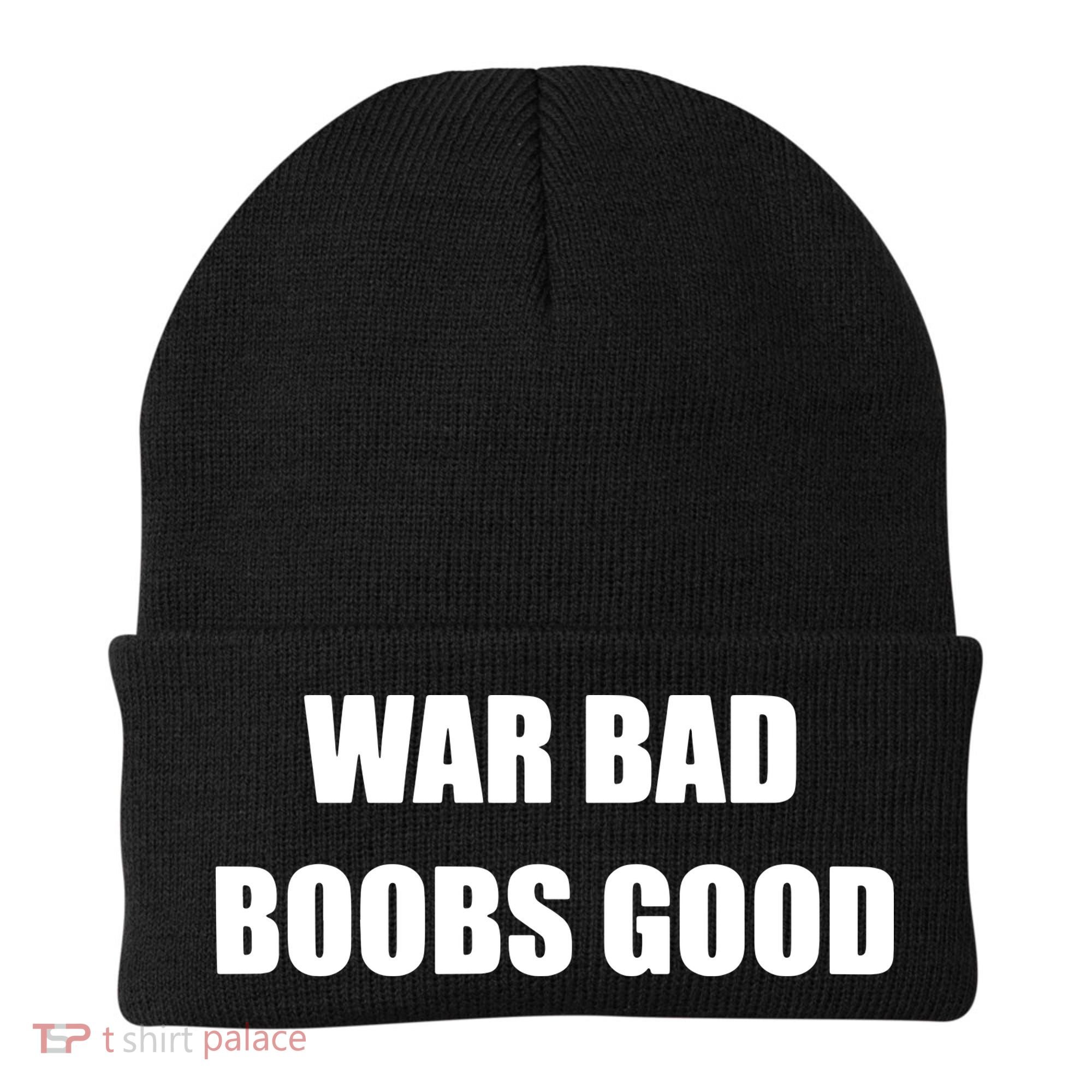 Funny Meme War Bad Boobs Good Joke Beanie