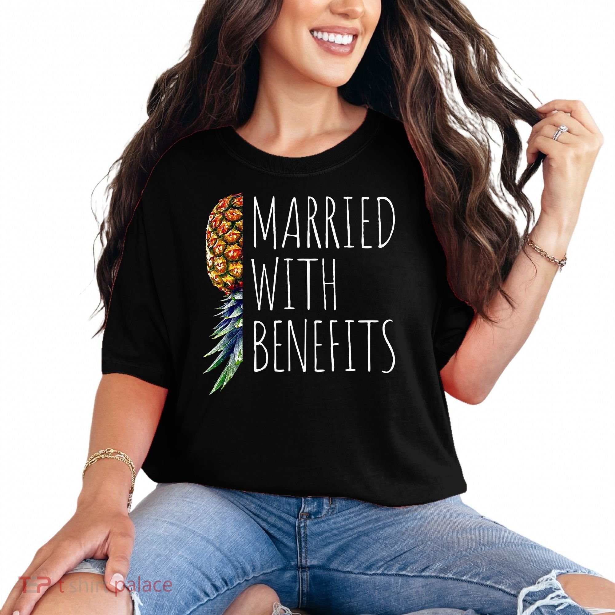 Funny Married With Benefits Upside Down Pineapple Swinger Comfort Colors T-Shirt