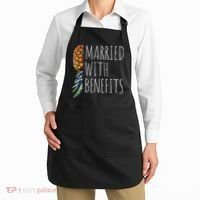 Funny Married With Benefits Upside Down Pineapple Swinger Apron thumb 2