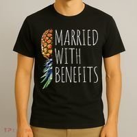 Funny Married With Benefits Upside Down Pineapple Swinger T-Shirt thumb 3