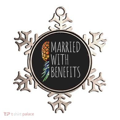 Funny Married With Benefits Upside Down Pineapple Swinger Ornament