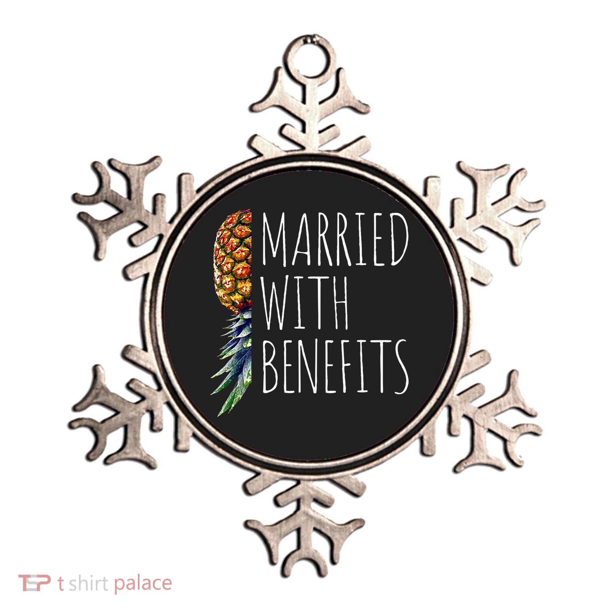 Funny Married With Benefits Upside Down Pineapple Swinger Ornament