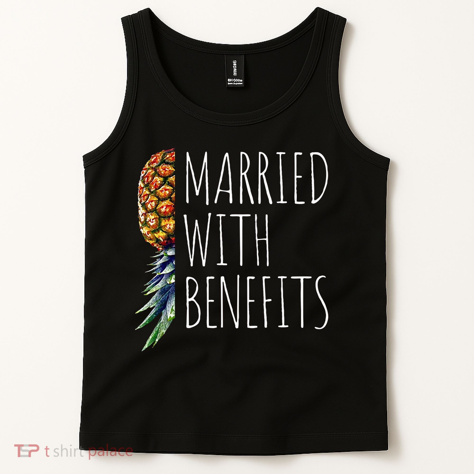 Funny Married With Benefits Upside Down Pineapple Swinger Tank Top