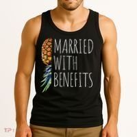 Funny Married With Benefits Upside Down Pineapple Swinger Tank Top thumb 3