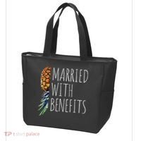 Funny Married With Benefits Upside Down Pineapple Swinger Tote Bag thumb 3