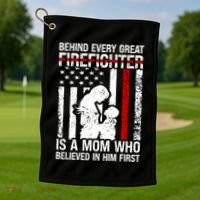 Firefighter Mom Who Believed Fire Mom Firefighter Mother Great Gift Golf Towel thumb 1
