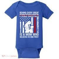 Firefighter Mom Who Believed Fire Mom Firefighter Mother Great Gift Baby Bodysuit thumb 0