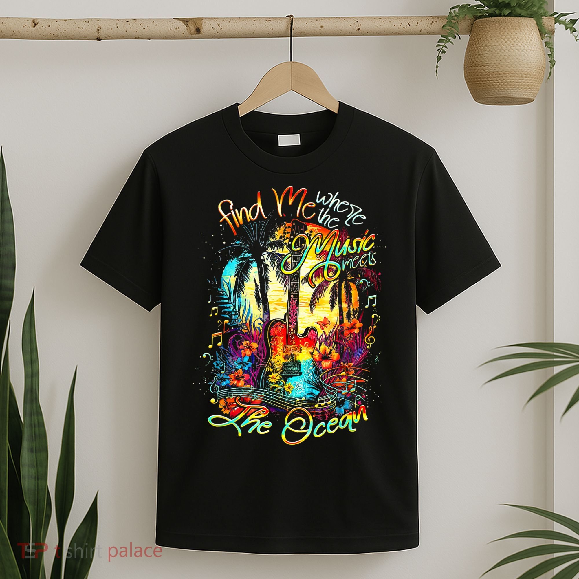Find Me Where The Music Meets The Ocean Fun Gifts T-Shirt