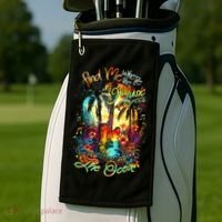Find Me Where The Music Meets The Ocean Golf Towel thumb 2
