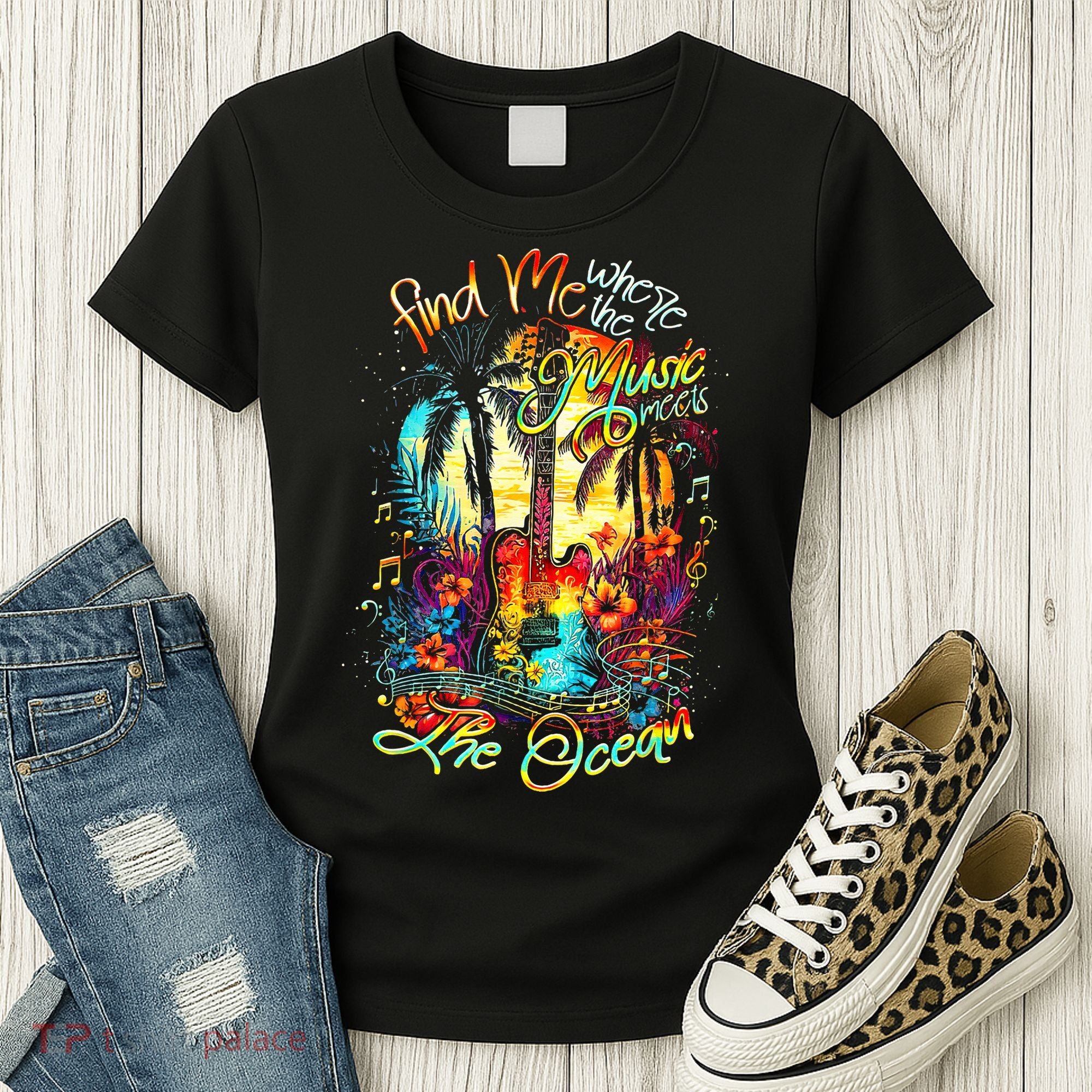 Find Me Where The Music Meets The Ocean Women's T-Shirt