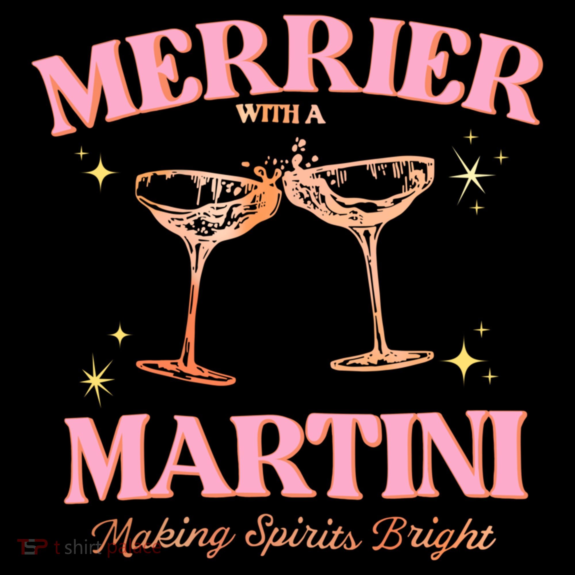 Funny Merrier With A Martini Bachelorette Merry Christmas Gift Coffee Mug