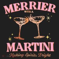 Funny Merrier With A Martini Bachelorette Merry Christmas Gift Beanie thumb 2
