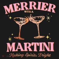 Funny Merrier With A Martini Bachelorette Merry Christmas Gift Women's Hoodie thumb 2