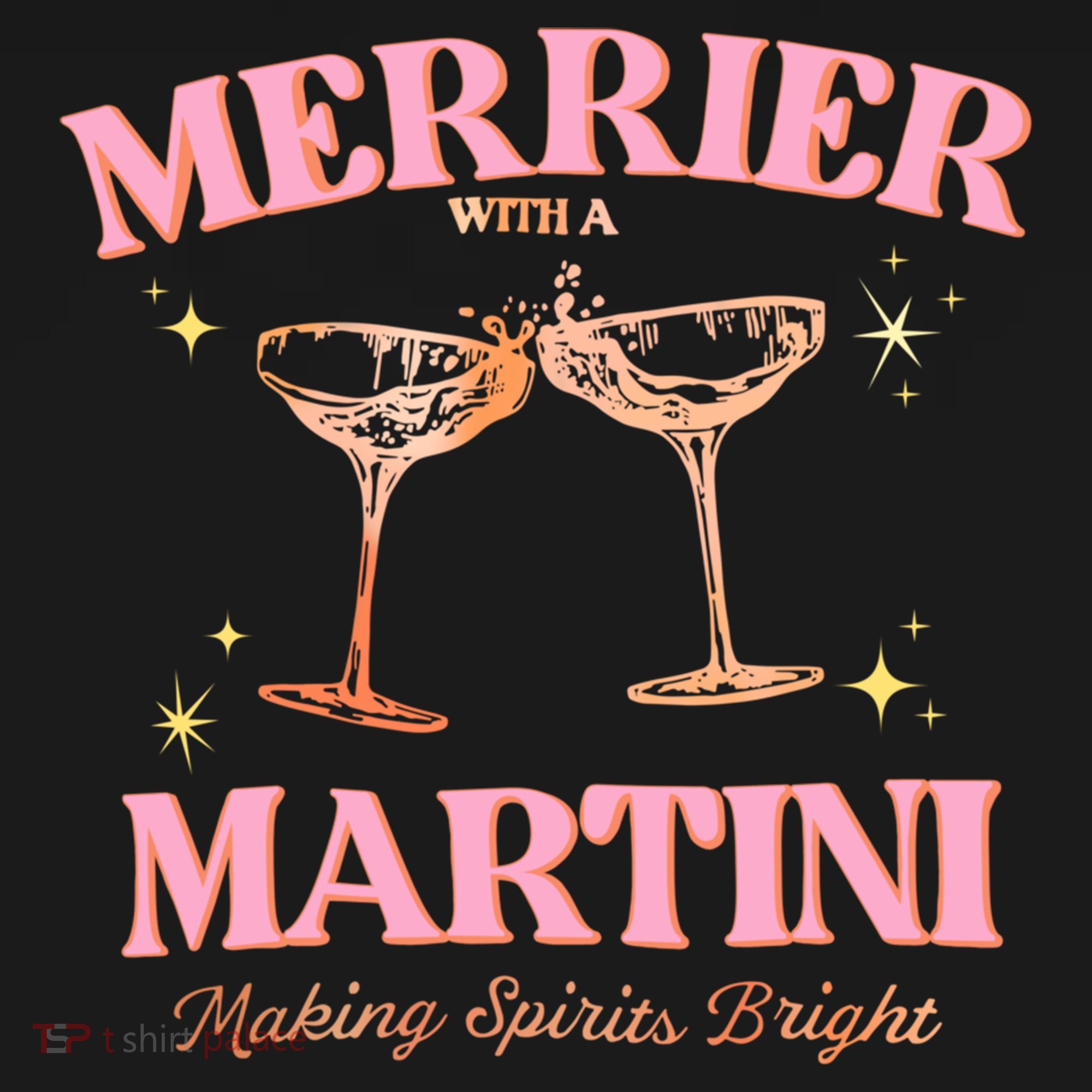 Funny Merrier With A Martini Bachelorette Merry Christmas Gift Women's Hoodie
