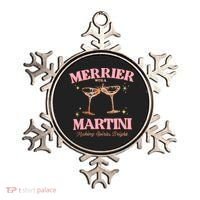 Funny Merrier With A Martini Bachelorette Merry Christmas Gift Ornament thumb 0