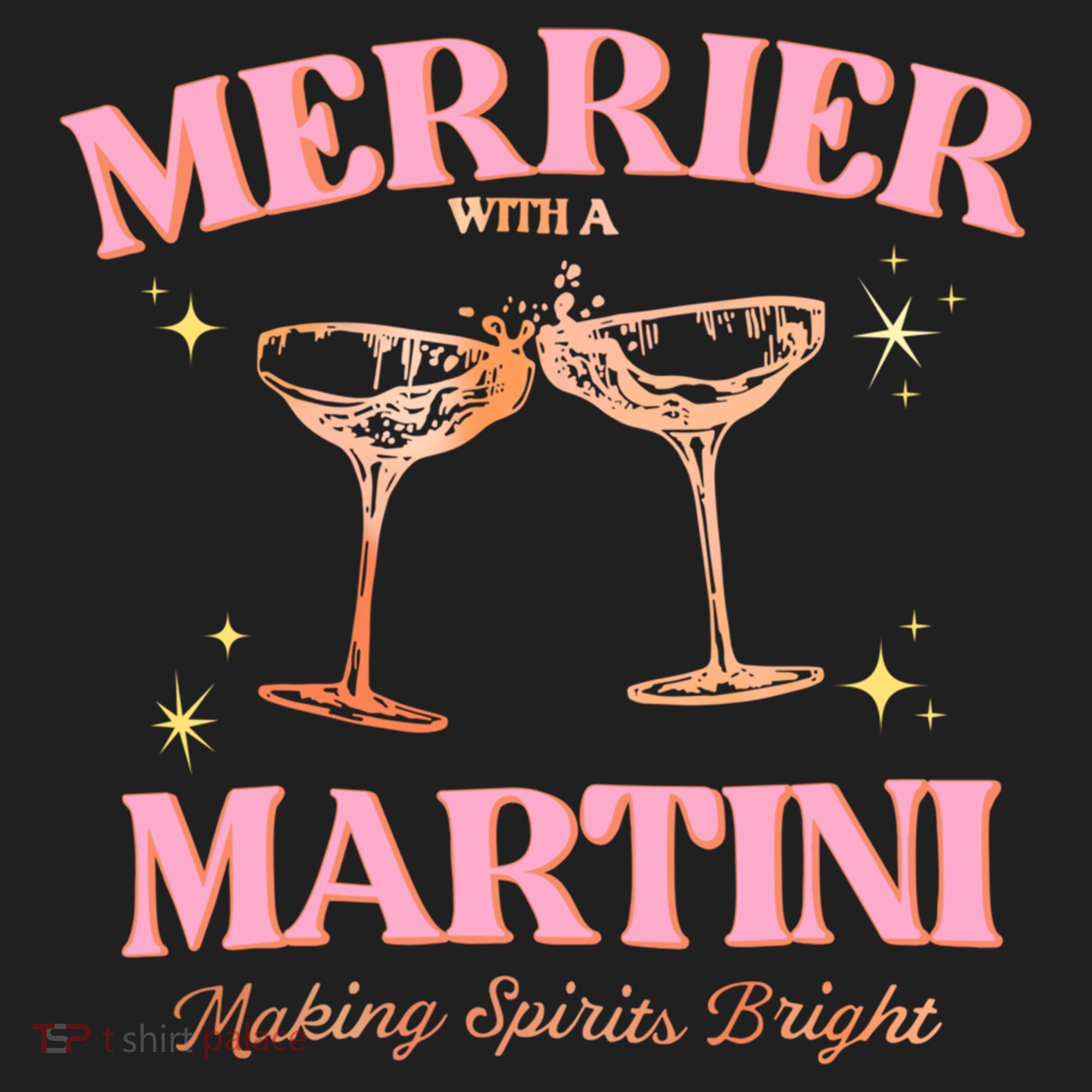 Funny Merrier With A Martini Bachelorette Merry Christmas Gift Hat