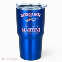 Funny Merrier With A Martini Bachelorette Merry Christmas Gift Tumbler thumb 0