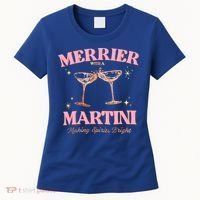 Funny Merrier With A Martini Bachelorette Merry Christmas Gift Women's T-Shirt thumb 0