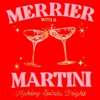 Funny Merrier With A Martini Bachelorette Merry Christmas Gift Santa Hat thumb 1