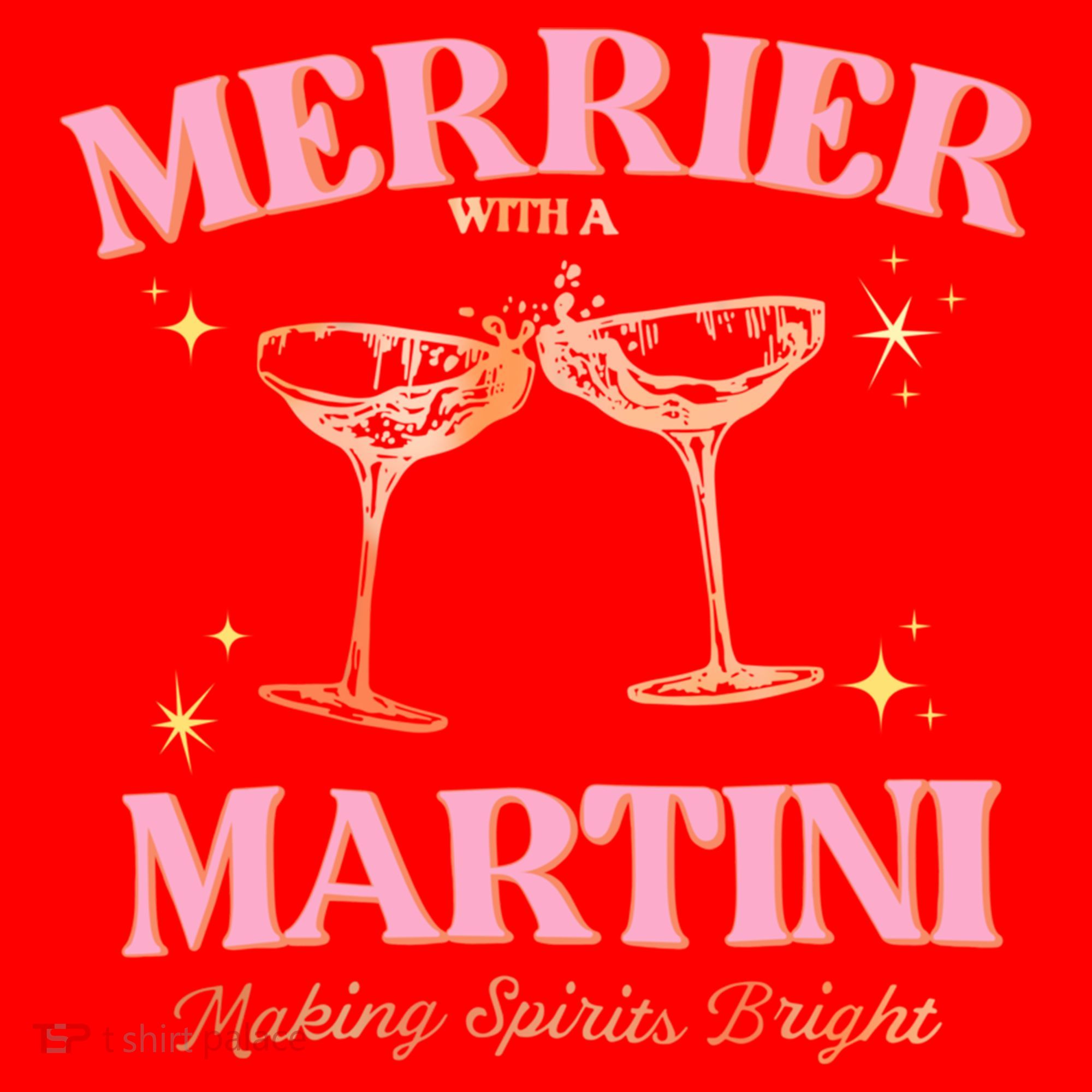 Funny Merrier With A Martini Bachelorette Merry Christmas Gift Santa Hat