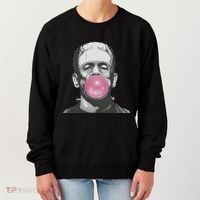 Frankenstein Monster With Pink Bubblegum Bubble Women's Sweatshirt thumb 0