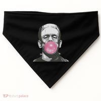 Frankenstein Monster With Pink Bubblegum Bubble USA-Made Doggie Bandana thumb 0