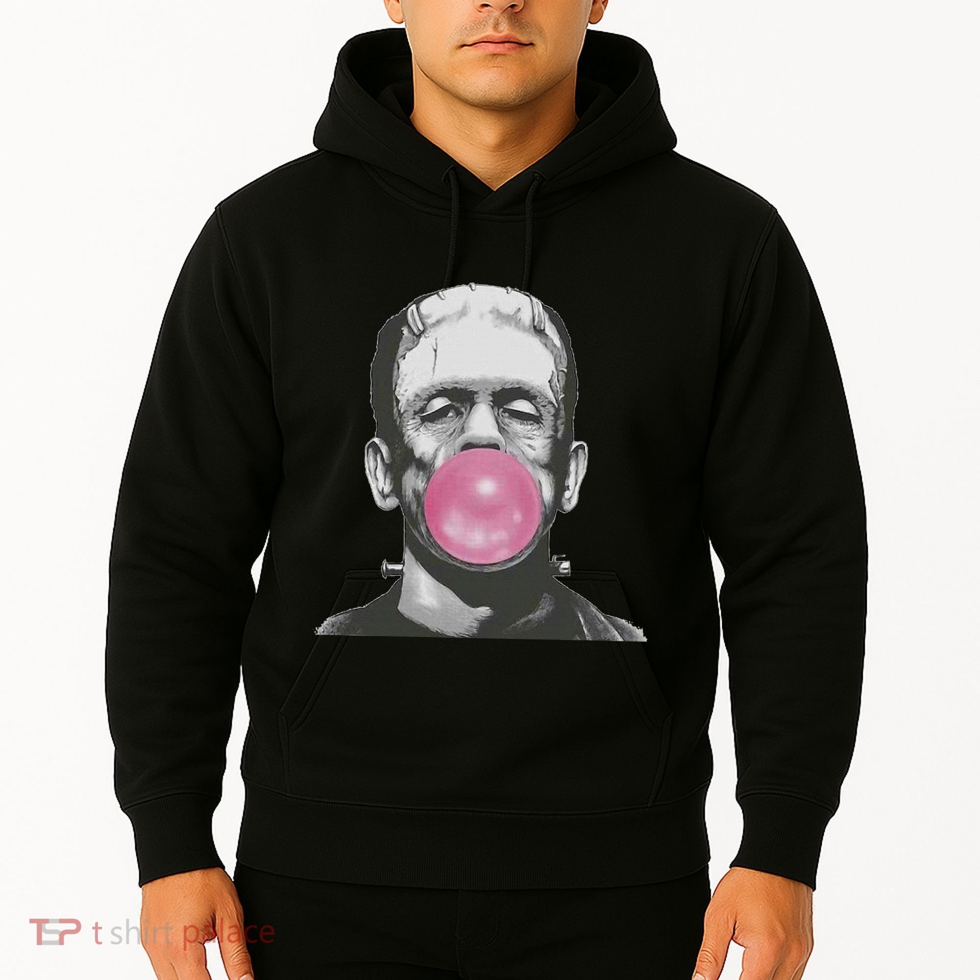 Frankenstein Monster With Pink Bubblegum Bubble Hoodie