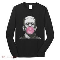 Frankenstein Monster With Pink Bubblegum Bubble Long Sleeve Shirt thumb 0