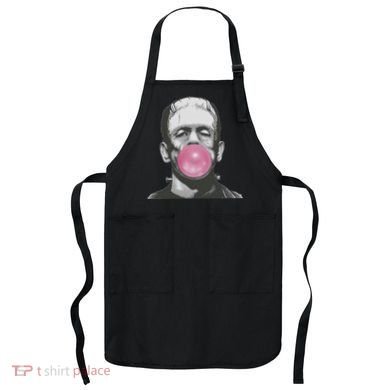 Frankenstein Monster With Pink Bubblegum Bubble Apron