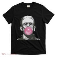 Frankenstein Monster With Pink Bubblegum Bubble T-Shirt thumb 0