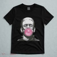 Frankenstein Monster With Pink Bubblegum Bubble T-Shirt thumb 5
