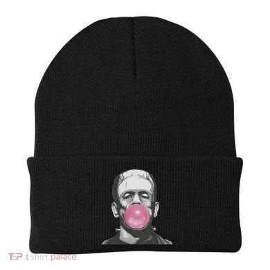 Frankenstein Monster With Pink Bubblegum Bubble Beanie