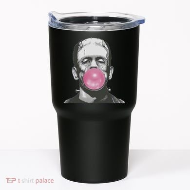 Frankenstein Monster With Pink Bubblegum Bubble Tumbler
