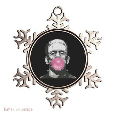 Frankenstein Monster With Pink Bubblegum Bubble Ornament