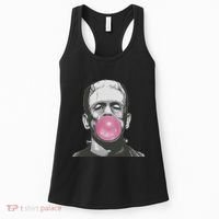 Frankenstein Monster With Pink Bubblegum Bubble Women's Tank Top thumb 0