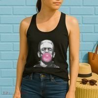 Frankenstein Monster With Pink Bubblegum Bubble Women's Tank Top thumb 2