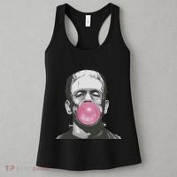Frankenstein Monster With Pink Bubblegum Bubble Women's Tank Top thumb 3