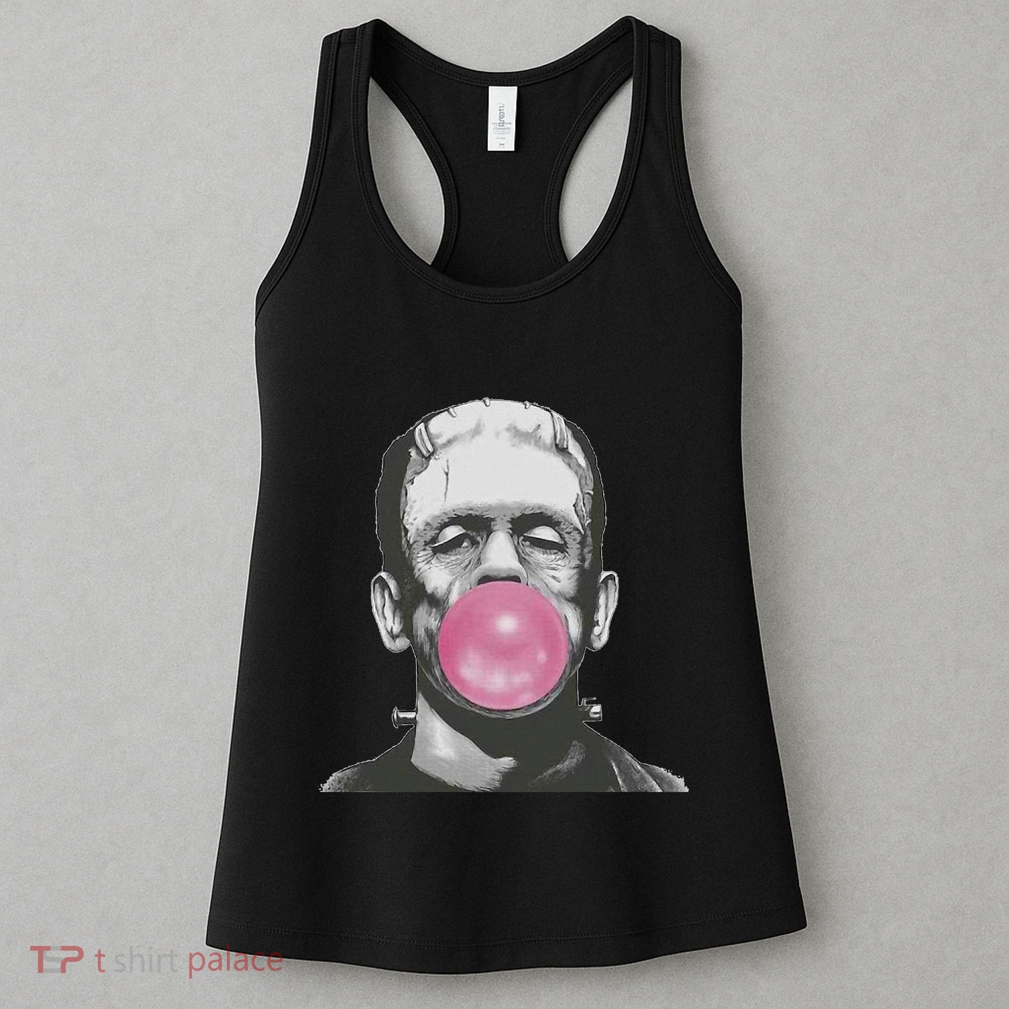 Frankenstein Monster With Pink Bubblegum Bubble Women's Tank Top