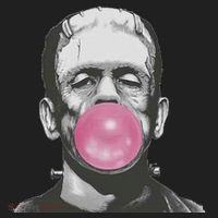 Frankenstein Monster With Pink Bubblegum Bubble Hat thumb 2