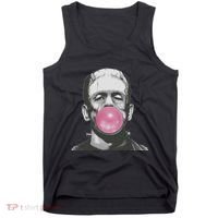 Frankenstein Monster With Pink Bubblegum Bubble Tank Top thumb 0