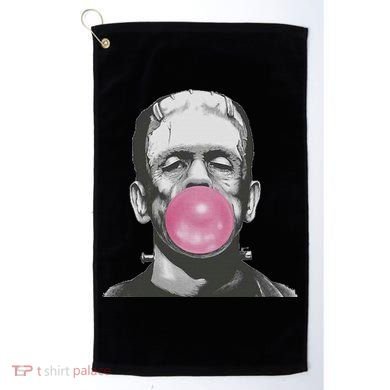 Frankenstein Monster With Pink Bubblegum Bubble Golf Towel