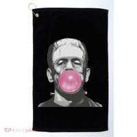 Frankenstein Monster With Pink Bubblegum Bubble Golf Towel thumb 0