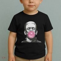 Frankenstein Monster With Pink Bubblegum Bubble Toddler T-Shirt thumb 2