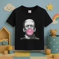 Frankenstein Monster With Pink Bubblegum Bubble Toddler T-Shirt thumb 3