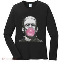 Frankenstein Monster With Pink Bubblegum Bubble Women's Long Sleeve Shirt thumb 0