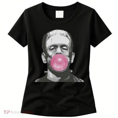 Frankenstein Monster With Pink Bubblegum Bubble Women's T-Shirt