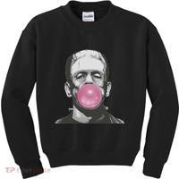Frankenstein Monster With Pink Bubblegum Bubble Kids Sweatshirt thumb 0